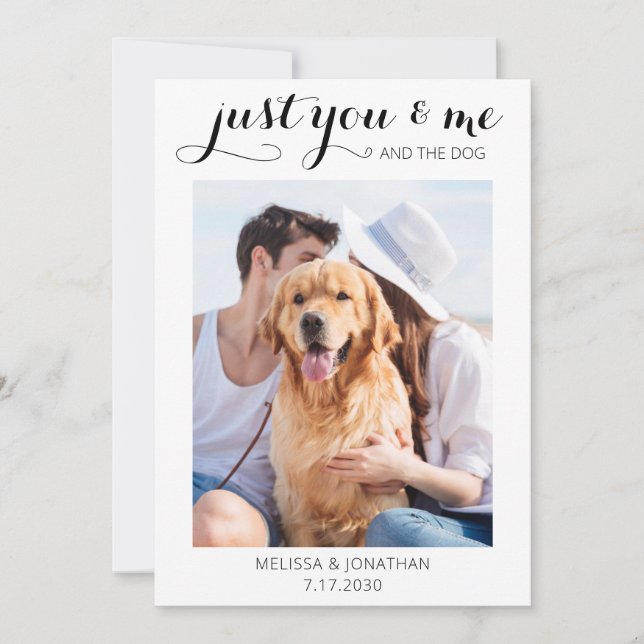 Just Married Elopement Dog Wedding Announcement (Front)