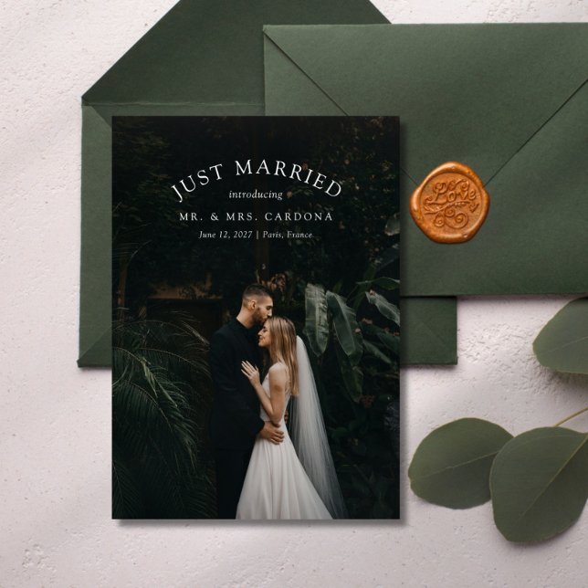 Just Married Elopement Wedding Photo Announcement (Creator Uploaded)