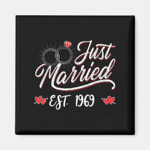 Just Married Est 1969 Husband Wife 56th Wedding An Magnet