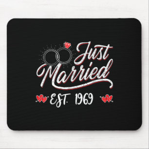 Just Married Est 1969 Husband Wife 56th Wedding An Mouse Pad