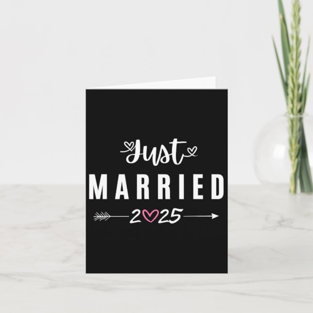 Just Married Est 2025 Honeymoon Wedding Couples An Card (Front)
