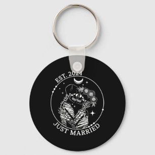 Just Married Est Halloween Skeleton Couples Matchi Key Ring
