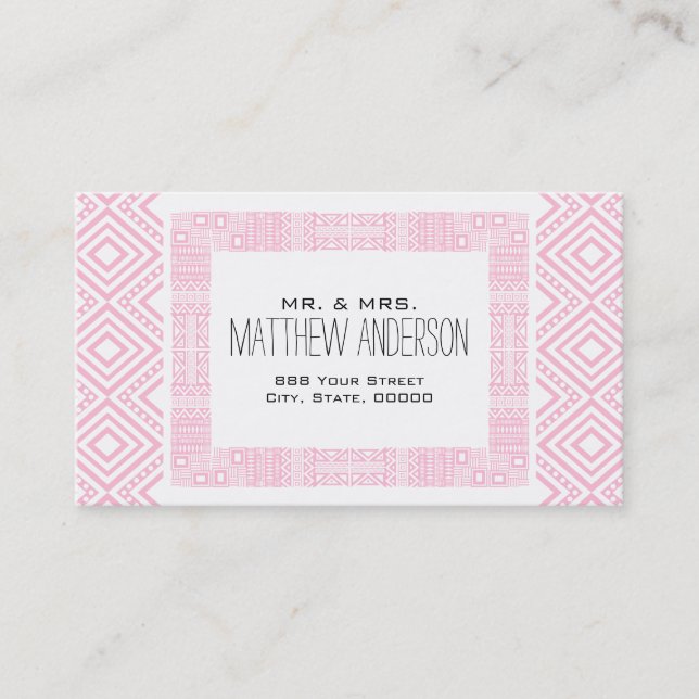 Just Married Ethnic Boho-chic Calling Card 1 (Front)