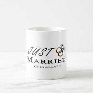 Just Married (Finally) Gay Pride Coffee Mug