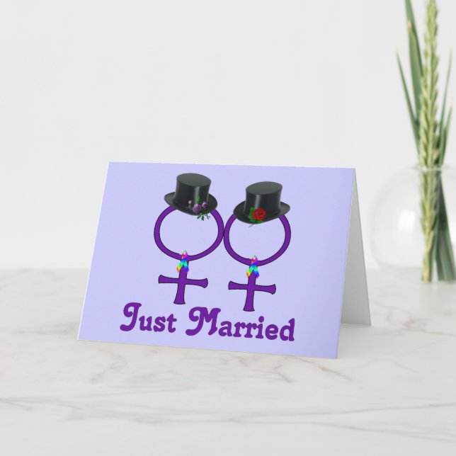 Just Married Formal Lesbian Announcement (Front)