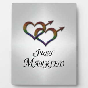 Just Married Gay Pride Plaque