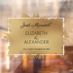 Just Married! Gold Faux Foil