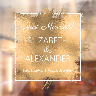 Just Married! Gold Faux Foil