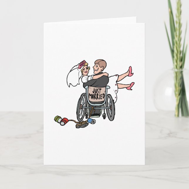 Just Married (Groom Wheelchair) Announcement (Front)