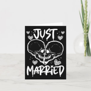Just Married Halloween Skeleton Bride And Groom We Card