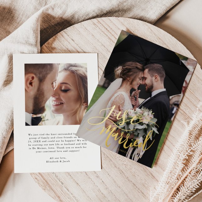 Just Married Hand Lettered Wedding Announcement (Creator Uploaded)