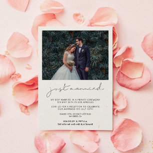 Just married Handwritten minimalist announcement