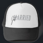 Just Married Hat for him | Newlywed Hat - Grey<br><div class="desc">// Need help customising your design? Got other ideas? Feel free to contact me at: zoe@gorjodesigns.com</div>