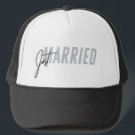 Just Married Hat for him | Newlywed Hat - Grey<br><div class="desc">// Need help customising your design? Got other ideas? Feel free to contact me at: zoe@gorjodesigns.com</div>