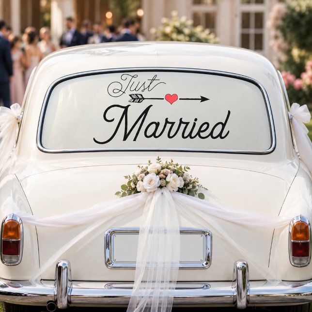 Just Married Heart Arrow Red (Creator Uploaded)