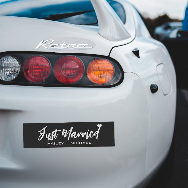 Just Married Heart Black Wedding Newlywed Bumper Sticker (Just Married Heart Black Wedding Newlywed Bumper Sticker
)