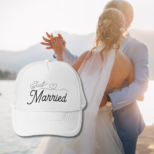Just Married Heart Trucker Hat
