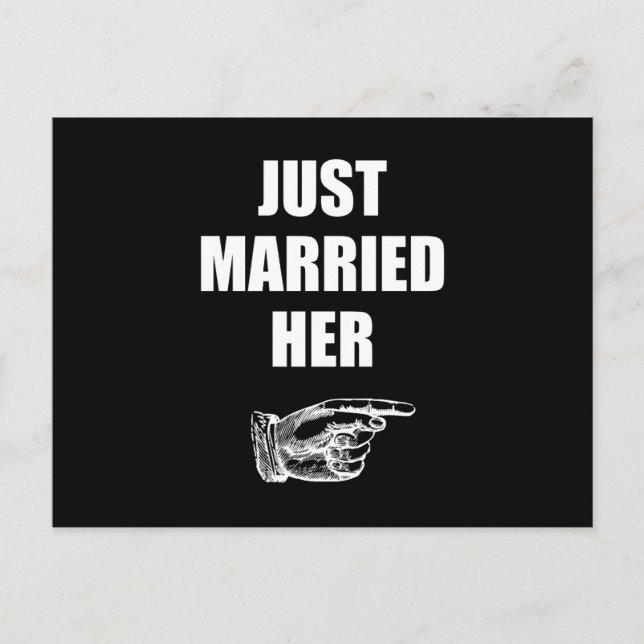 Just Married Her Announcement Postcard (Front)