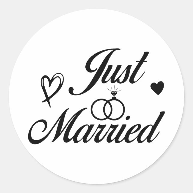 Just Married , Honeymoon couples Classic Round Sticker (Front)