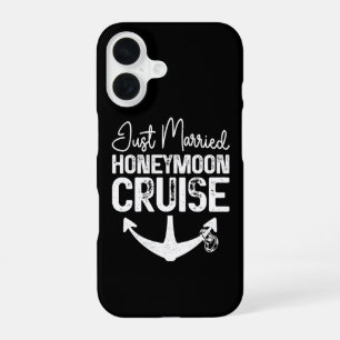 Just Married Honeymoon Cruise Ring Matching Gifts iPhone 16 Case