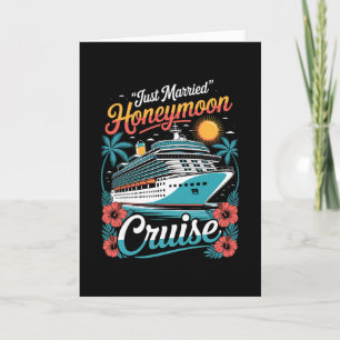 Just Married Honeymoon Matching Cruise Ship Vacati Card