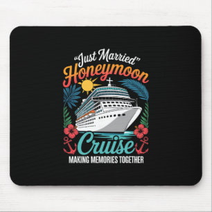 Just Married Honeymoon Matching Cruise Ship Vacati Mouse Pad
