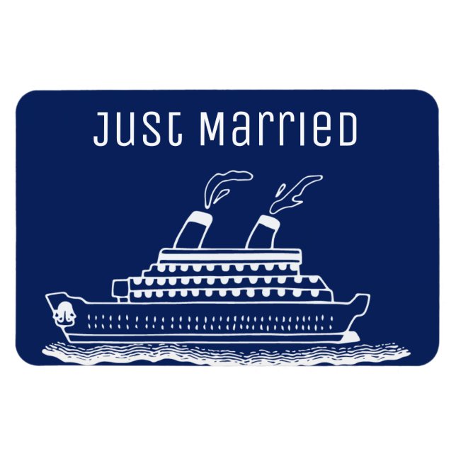 Just Married Honeymoon Wedding Cruise Cabin Door Magnet (Horizontal)
