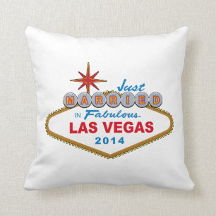 Just Married In Fabulous Las Vegas 2014 (Sign) Cushion