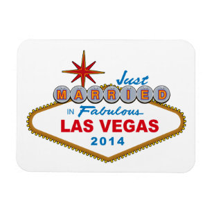 Just Married In Fabulous Las Vegas 2014 (Sign) Magnet
