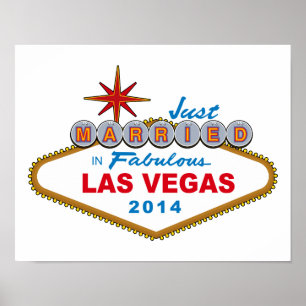 Just Married In Fabulous Las Vegas 2014 (Sign) Poster