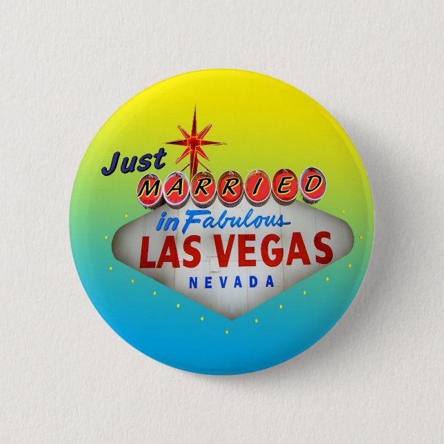 Just Married in Vegas Button (Front)