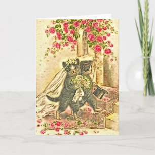Just Married Kitty Cats Digital Art Announcement