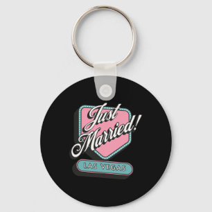 Just Married Las Vegas Wedding Bride Groom  Key Ring