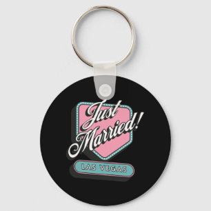 Just Married Las Vegas Wedding Bride Groom Key Ring