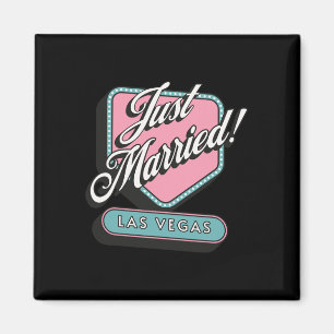 Just Married Las Vegas Wedding Bride Groom  Magnet