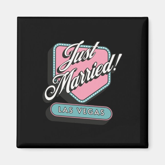 Just Married Las Vegas Wedding Bride Groom  Magnet (Front)