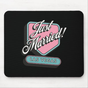 Just Married Las Vegas Wedding Bride Groom  Mouse Pad