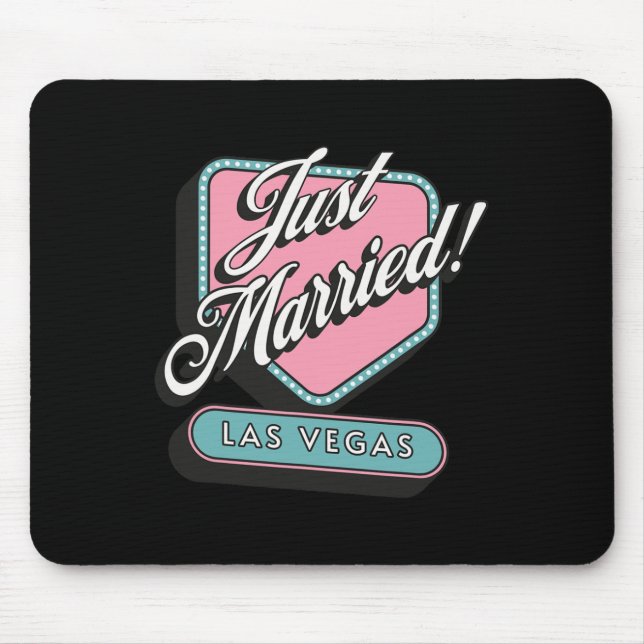 Just Married Las Vegas Wedding Bride Groom  Mouse Pad (Front)