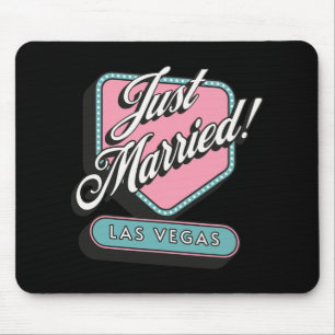 Just Married Las Vegas Wedding Bride Groom Mouse Pad