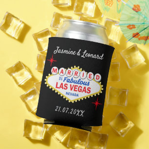 Just Married Las Vegas Wedding Favor Can Cooler