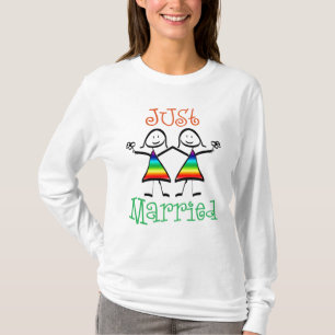 Just Married Lesbian Wedding T-shirt