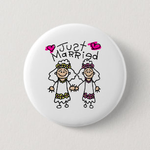 Just Married Lesbians 6 Cm Round Badge