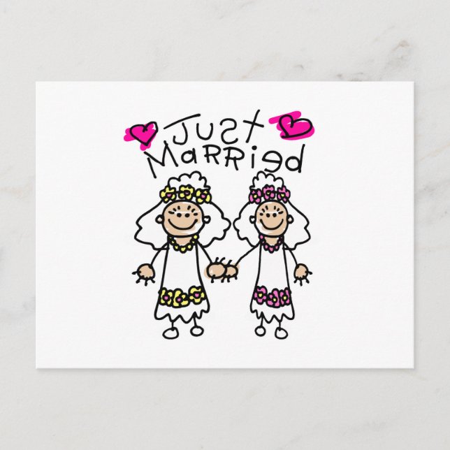 Just Married Lesbians Announcement Postcard (Front)