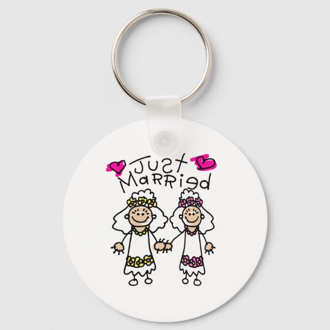 Just Married Lesbians Key Ring (Front)