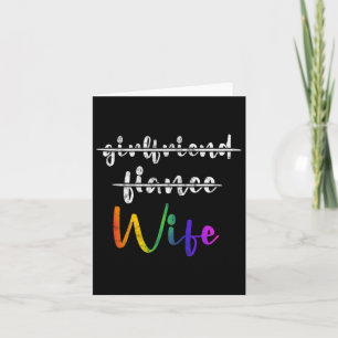 Just Married Lgbt Wedding Party Lesbian Wife Tee H Card