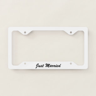 "Just Married" License Plate Licence Plate Frame