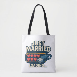 Just Married Loading – Funny Tech Wedding Tote Bag