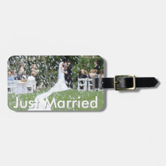 Just Married Luggage Tag With Leather Strap
