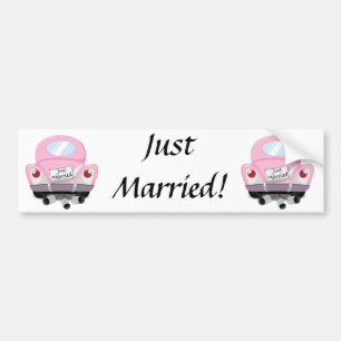 just+married,married+car,cartoon+marriage+car,marr bumper sticker