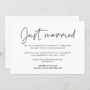 Just married Modern minimalist announcement